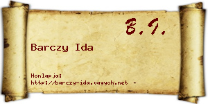 Barczy Ida névjegykártya